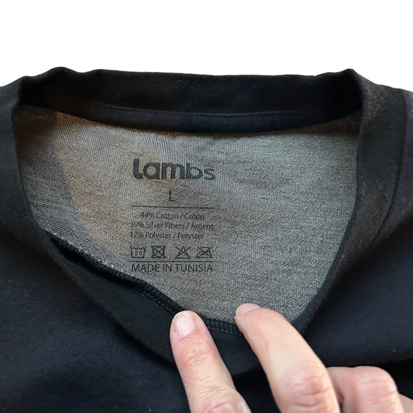 Lambs Men’s Long sleeve black shirt radiation blocking wavestopper faraday large - Picture 4 of 8